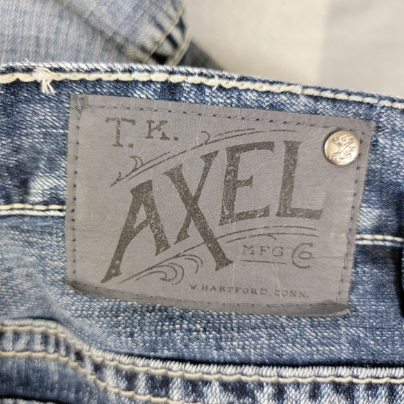 TK Axel Treadwell Relaxed Straight Medium Wash Denim Jeans Mens 32 X 34 - Picture 11 of 15
